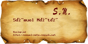 Sámuel Máté névjegykártya